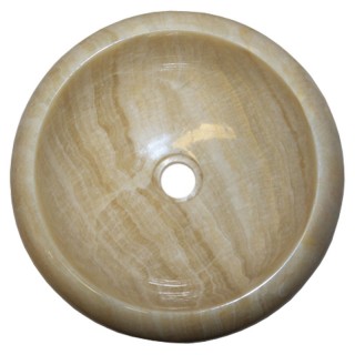 Vasque ronde donut pierre naturelle d'onyx Ø40cm n°01