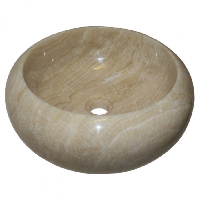Vasque ronde donut pierre naturelle d'onyx Ø40cm n°02
