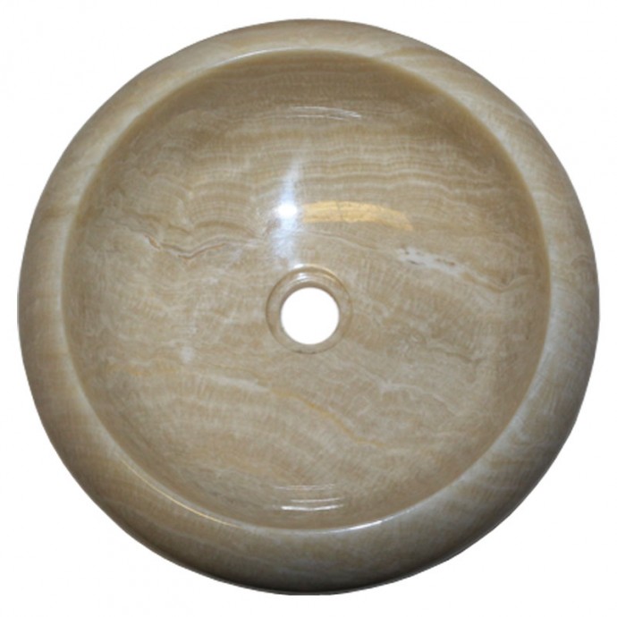 Vasque ronde donut pierre naturelle d'onyx Ø40cm n°02