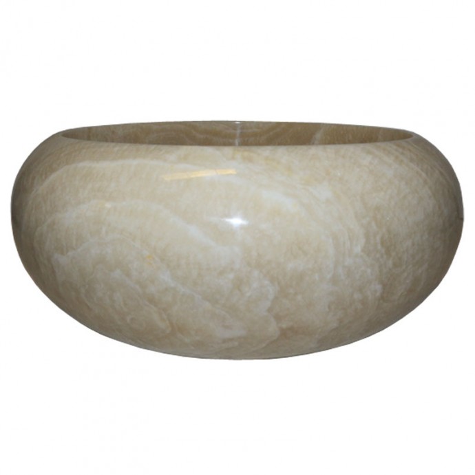 Vasque ronde donut pierre naturelle d'onyx Ø40cm n°02