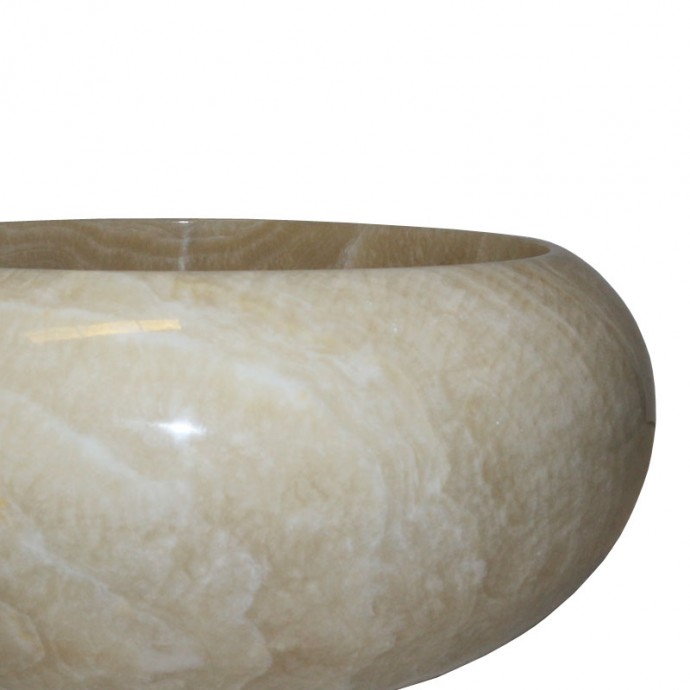 Vasque ronde donut pierre naturelle d'onyx Ø40cm n°02