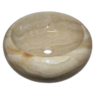Vasque ronde donut pierre naturelle d'onyx Ø40cm n°03