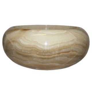 Vasque ronde donut pierre naturelle d'onyx Ø40cm n°03