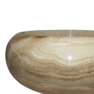 Vasque ronde donut pierre naturelle d'onyx Ø40cm n°03