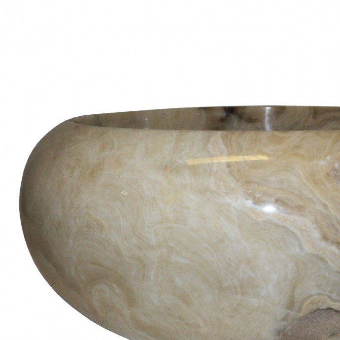 Vasque ronde donut pierre naturelle d'onyx Ø40cm n°04