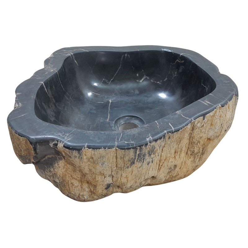 Lave-mains bois fossilisé n°08 - Taille S