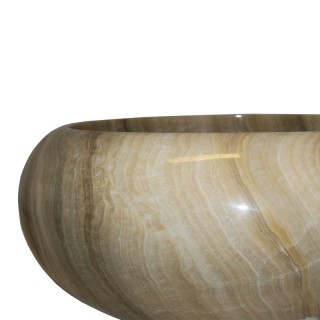 Vasque ronde donut pierre naturelle d'onyx Ø40cm n°06