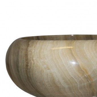 Vasque ronde donut pierre naturelle d'onyx Ø40cm n°06