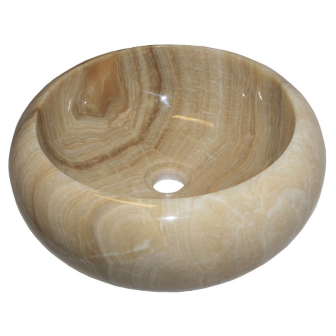 Vasque ronde donut pierre naturelle d'onyx Ø40cm n°06