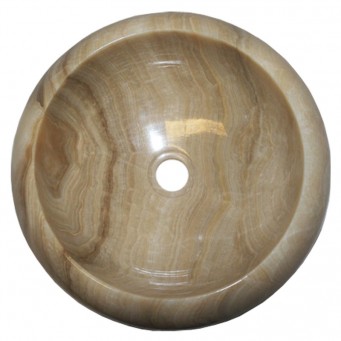 Vasque ronde donut pierre naturelle d'onyx Ø40cm n°06