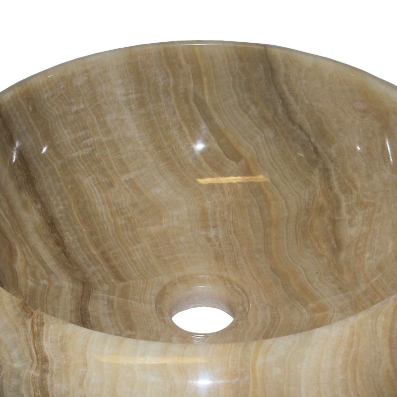 Vasque ronde donut pierre naturelle d'onyx Ø40cm n°06