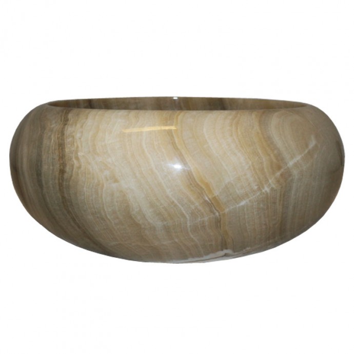 Vasque ronde donut pierre naturelle d'onyx Ø40cm n°06