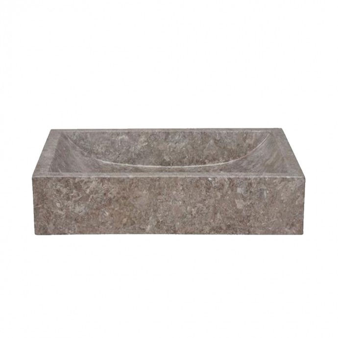 Vasque marbre 50cm rectangulaire grise MAFSG