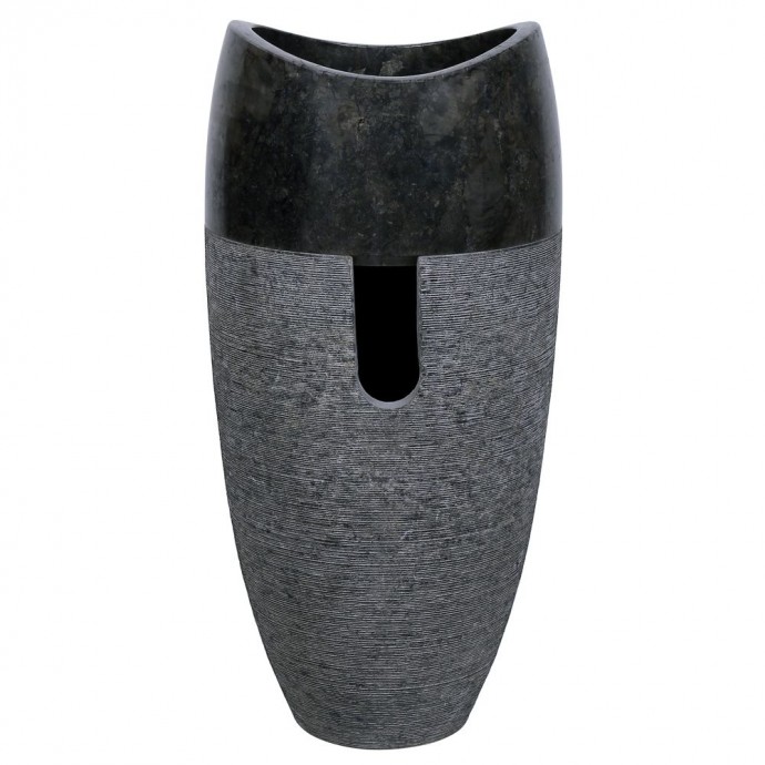 Vasque colonne noire marbre Ø40cm design PGT-G