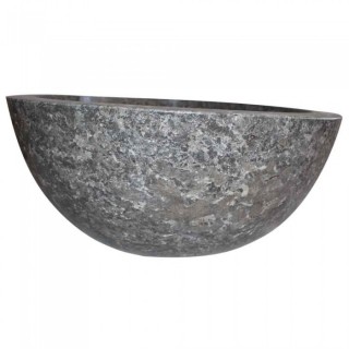 Vasque marbre polie grise Ø40cm lisse MR-P