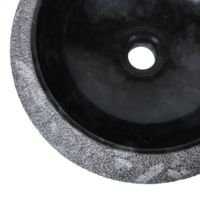 Vasque marbre rond Ø40cm points DN-D noir