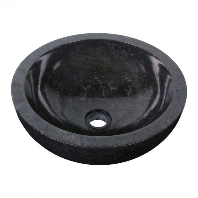 Vasque marbre ronde Ø40cm lisse KC-P noir