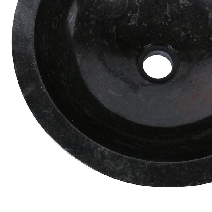 Vasque marbre moderne Ø40cm lisse KC-P noire