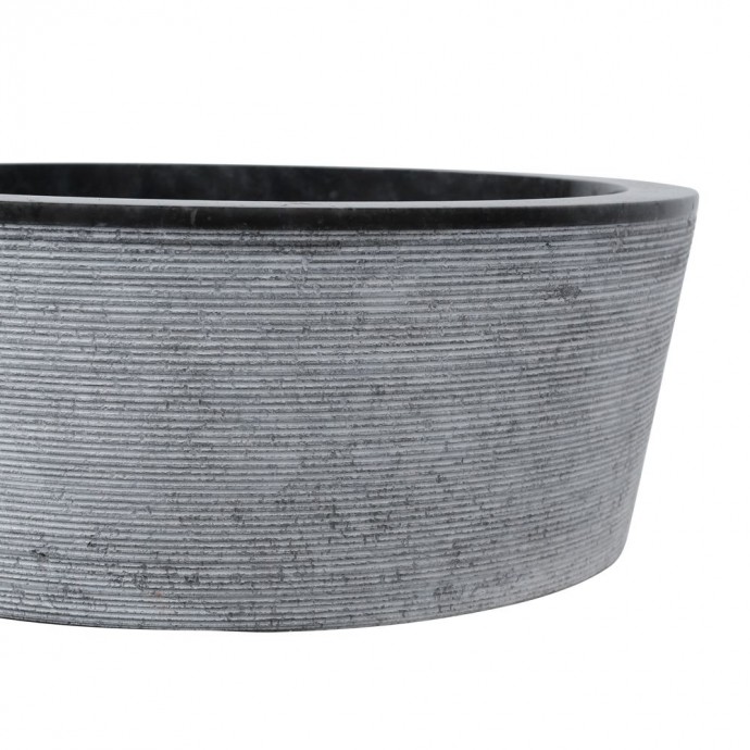 Vasque marbre ronde Ø40cm traits LY-G noir
