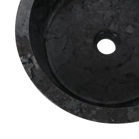 Vasque marbre à poser Ø40cm traits LY-G noir