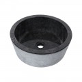 Vasque marbre design Ø40cm traits LY-G noir