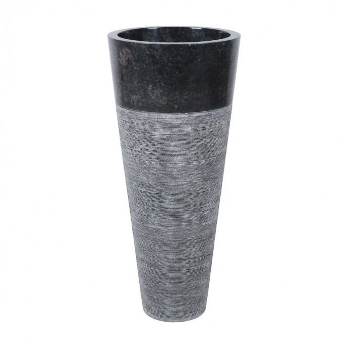 Vasque colonne en marbre Ø40cm traits PA22G