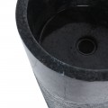 Vasque salle de bain colonne noir marbre Ø40cm traits PA22G
