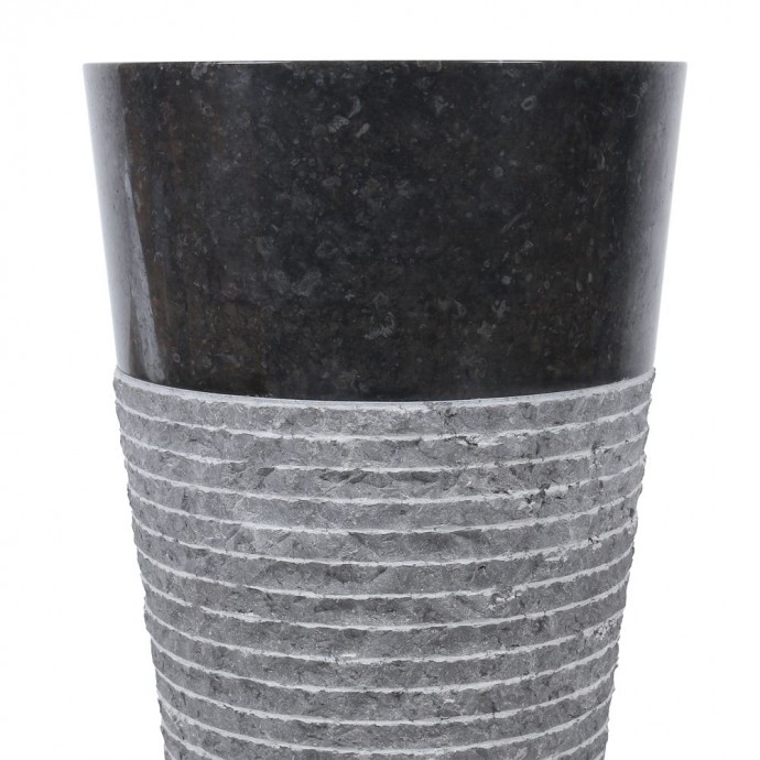 Vasque sur pied wc noire Ø40cm brute PA22-M