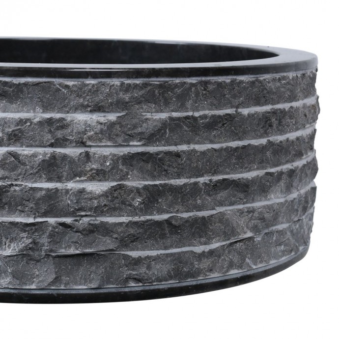 Vasque marbre à poser Ø40cm brute SL-M noir