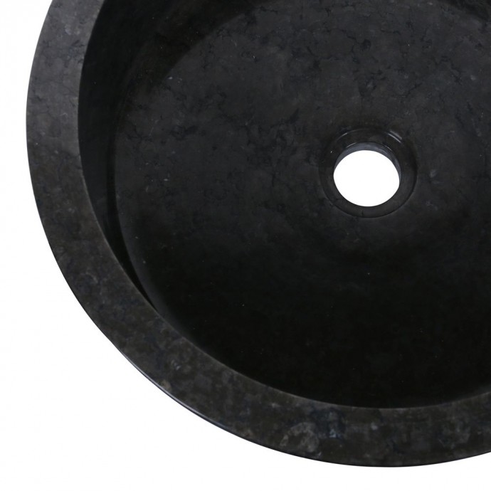 Vasque marbre ronde noire Ø40cm lisse SL-P